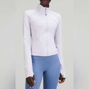 Ribbed Nulu Cropped Define Jacket, Faint Lavender, Size 10